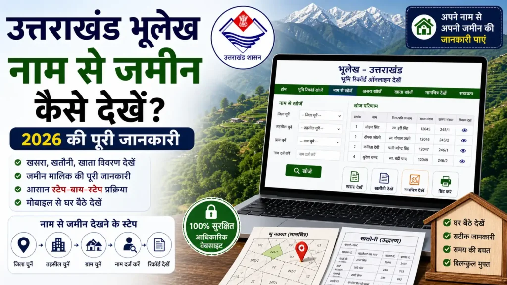 उत्तराखंड भूलेख में नाम से जमीन कैसे देखें