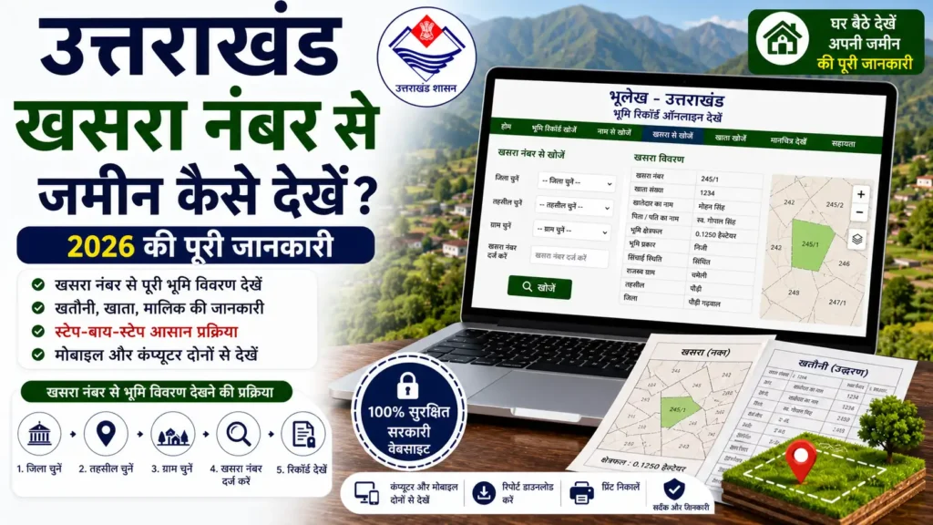 उत्तराखंड खसरा नंबर से जमीन कैसे देखें?
